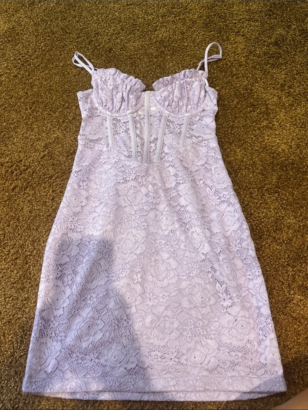 Hello Molly Lavender Lace Slip Dress with Adjustable Straps